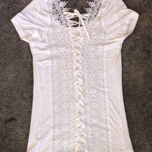 White Top with Detailed Lace Back